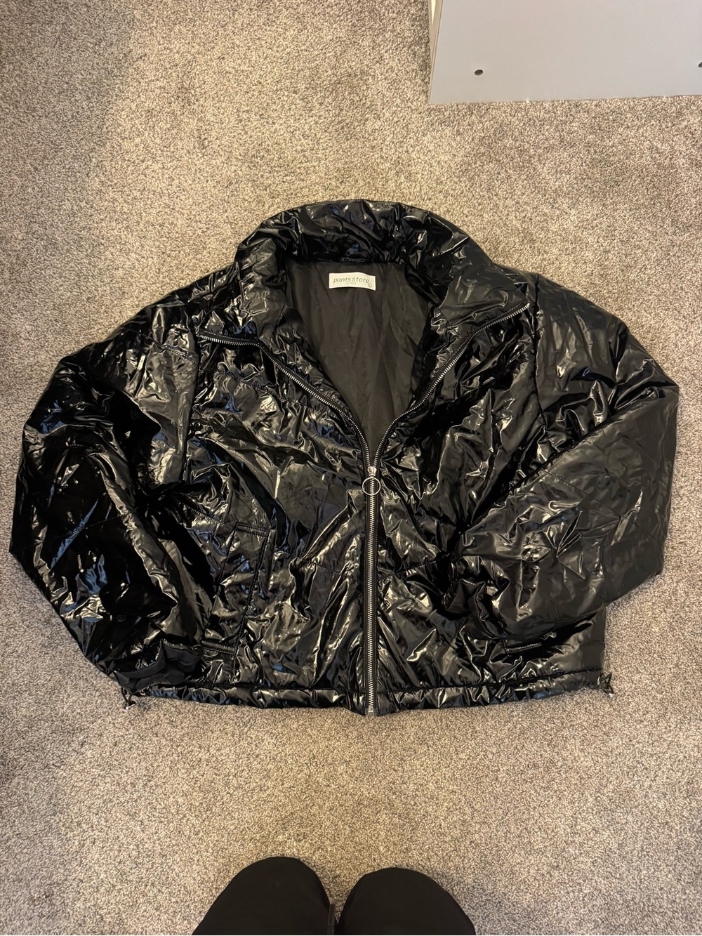 Pants Store Black Shiny Puffer Jacket